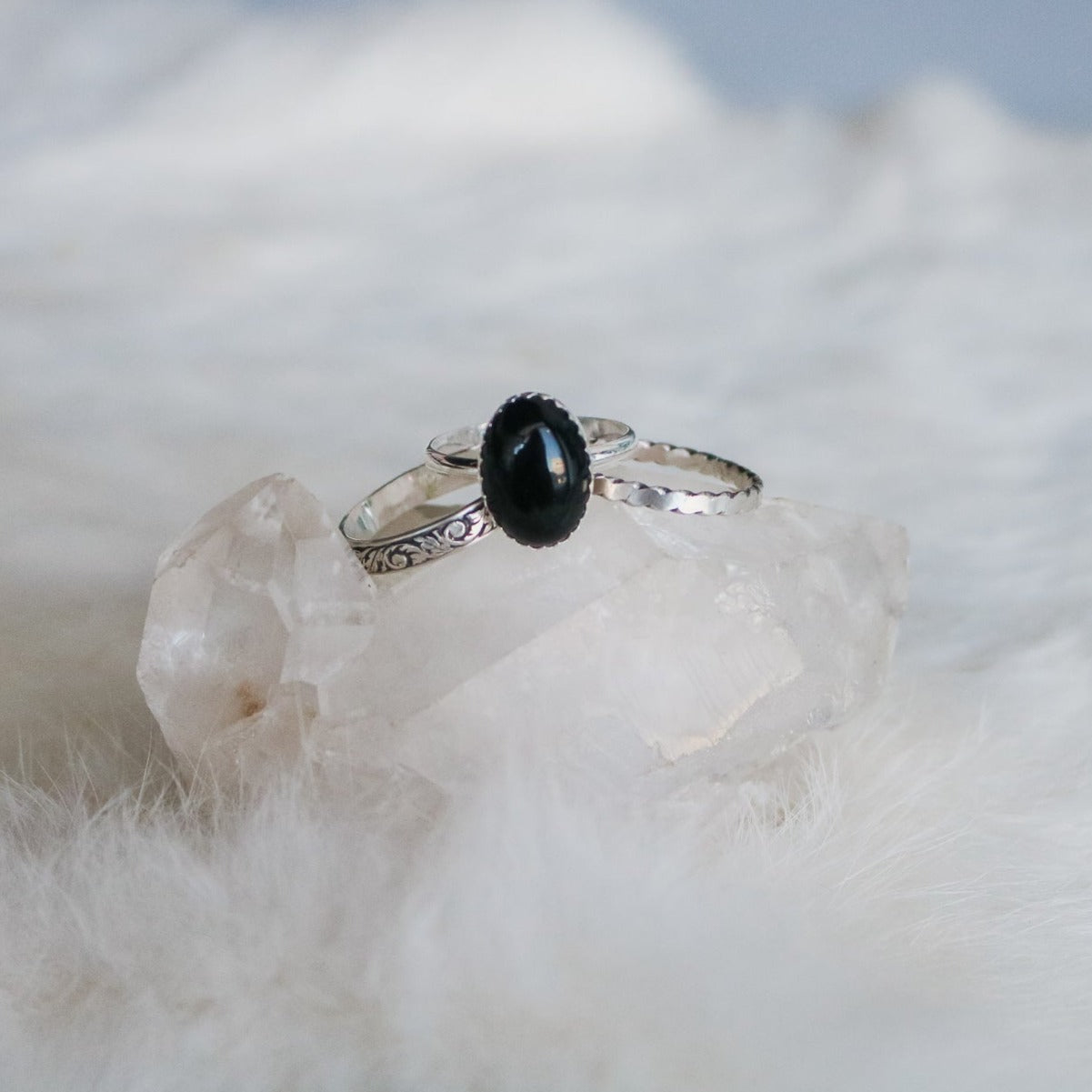 Laredo Stacking Ring Set in Onyx // Made to Order