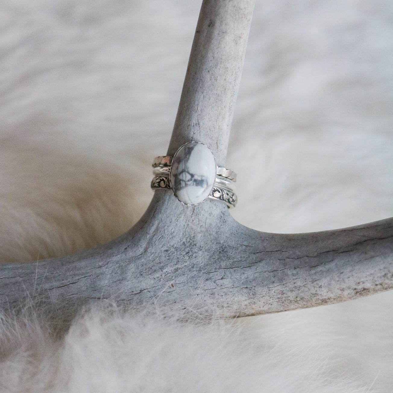 Laredo Stacking Ring Set in 'White Buffalo' // Made to Order