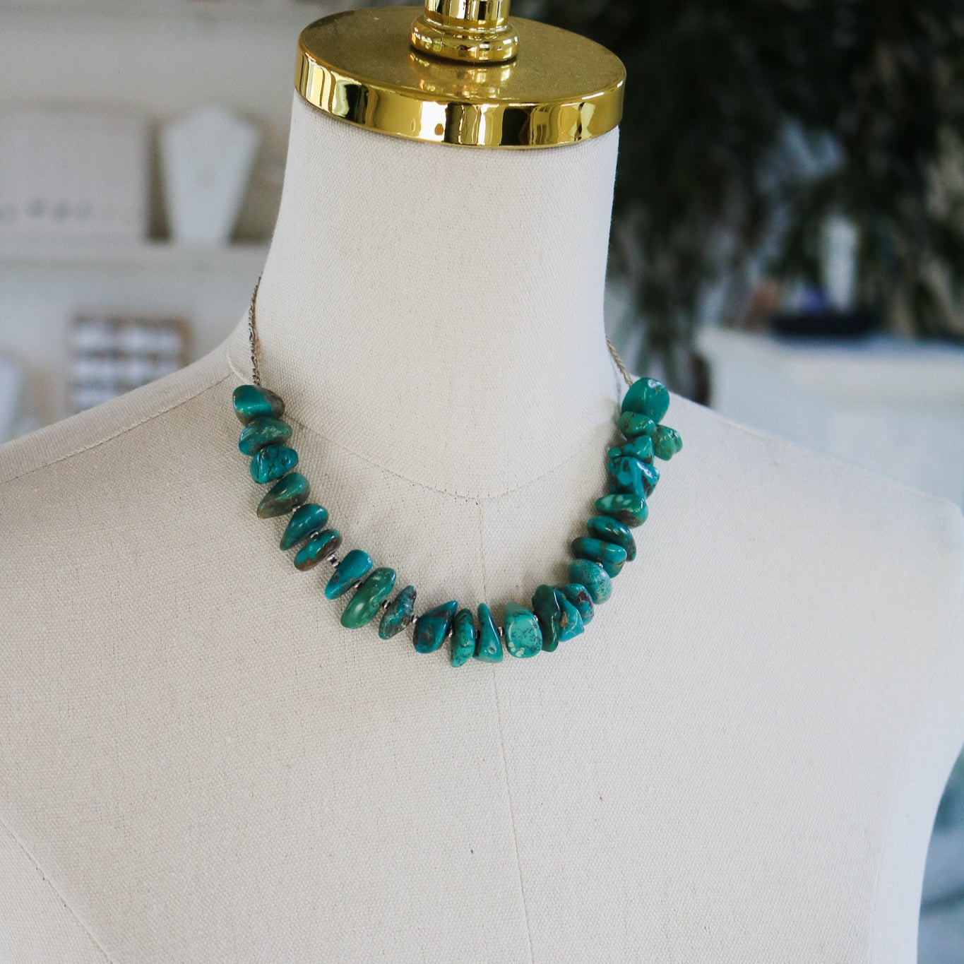 'Lillian' Turquoise Beaded Statement Necklace // One of a Kind