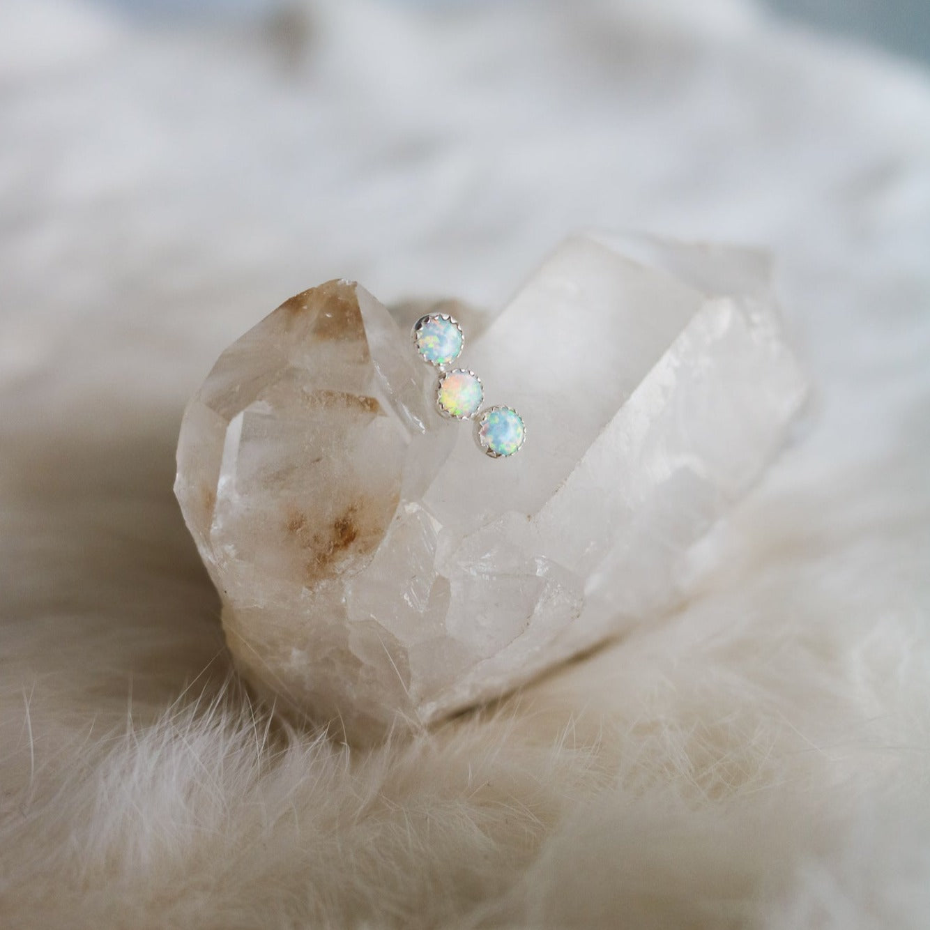 Triple Stone Helix Stud