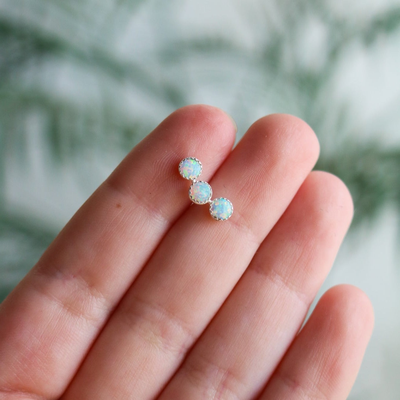 Triple Stone Helix Stud