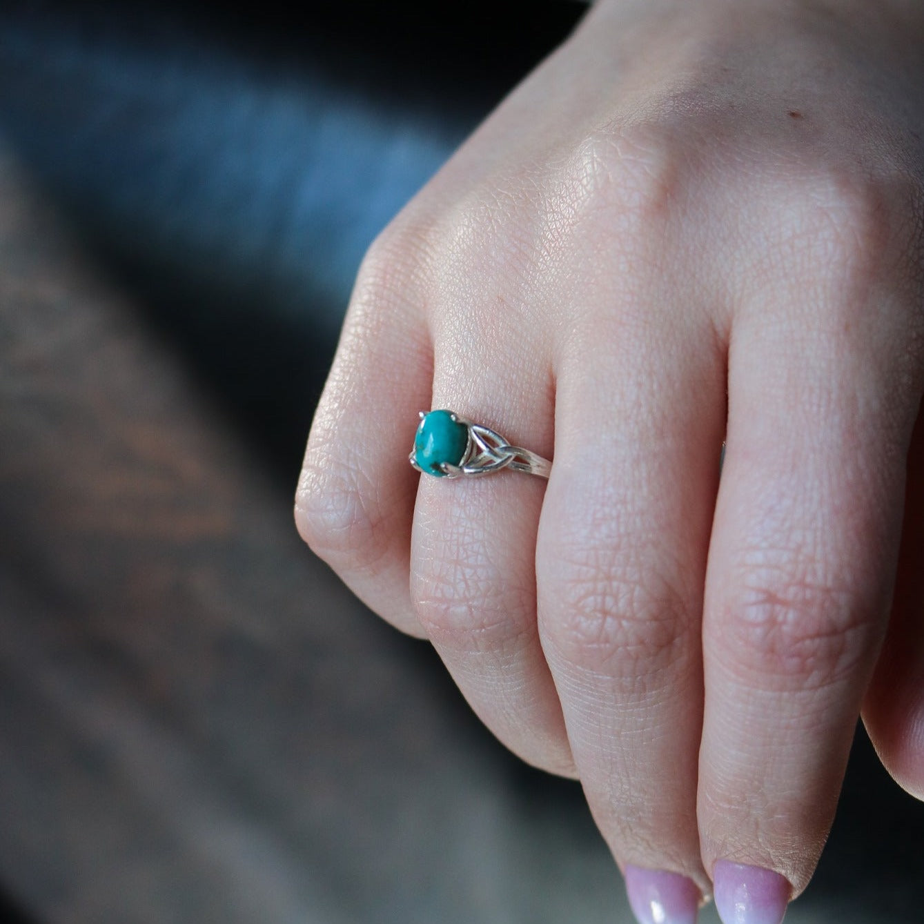 Celtic Knot Ring in Turquoise // Made to Order
