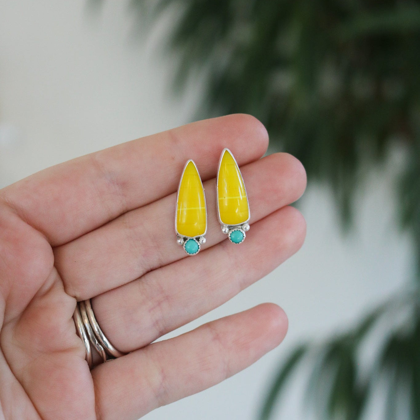 Yellow Rosarita + Turquoise Studs // One of a Kind