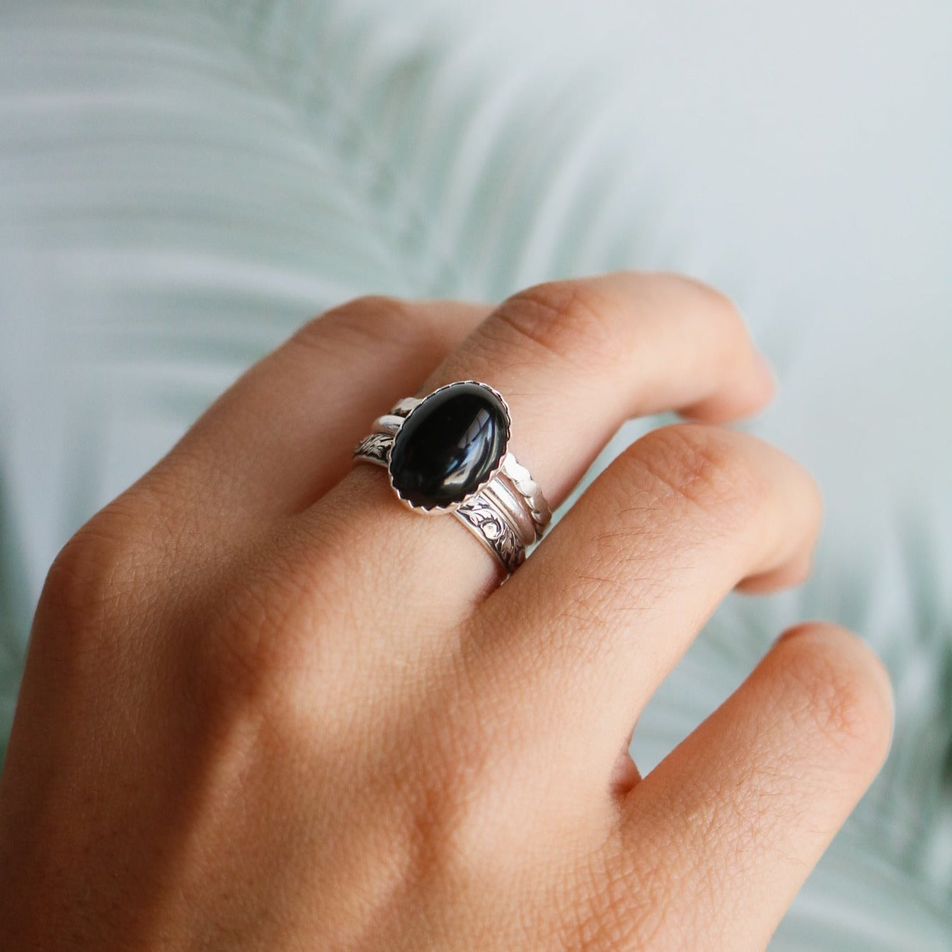 Laredo Stacking Ring Set in Onyx // Made to Order