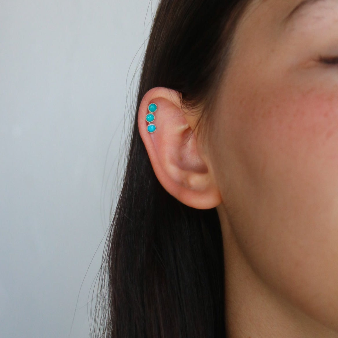 Triple Stone Helix Stud