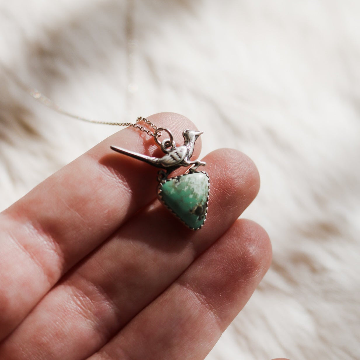 Roadrunner Necklace in American Turquoise // One of a Kind