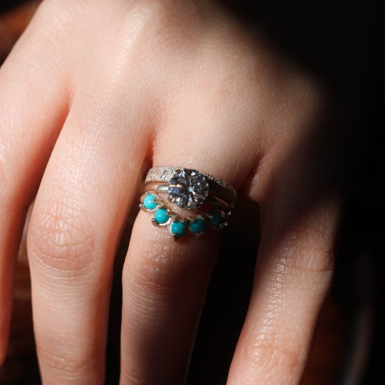 'Astrid' Diamond Engagement & Wedding Ring Set // Made to Order