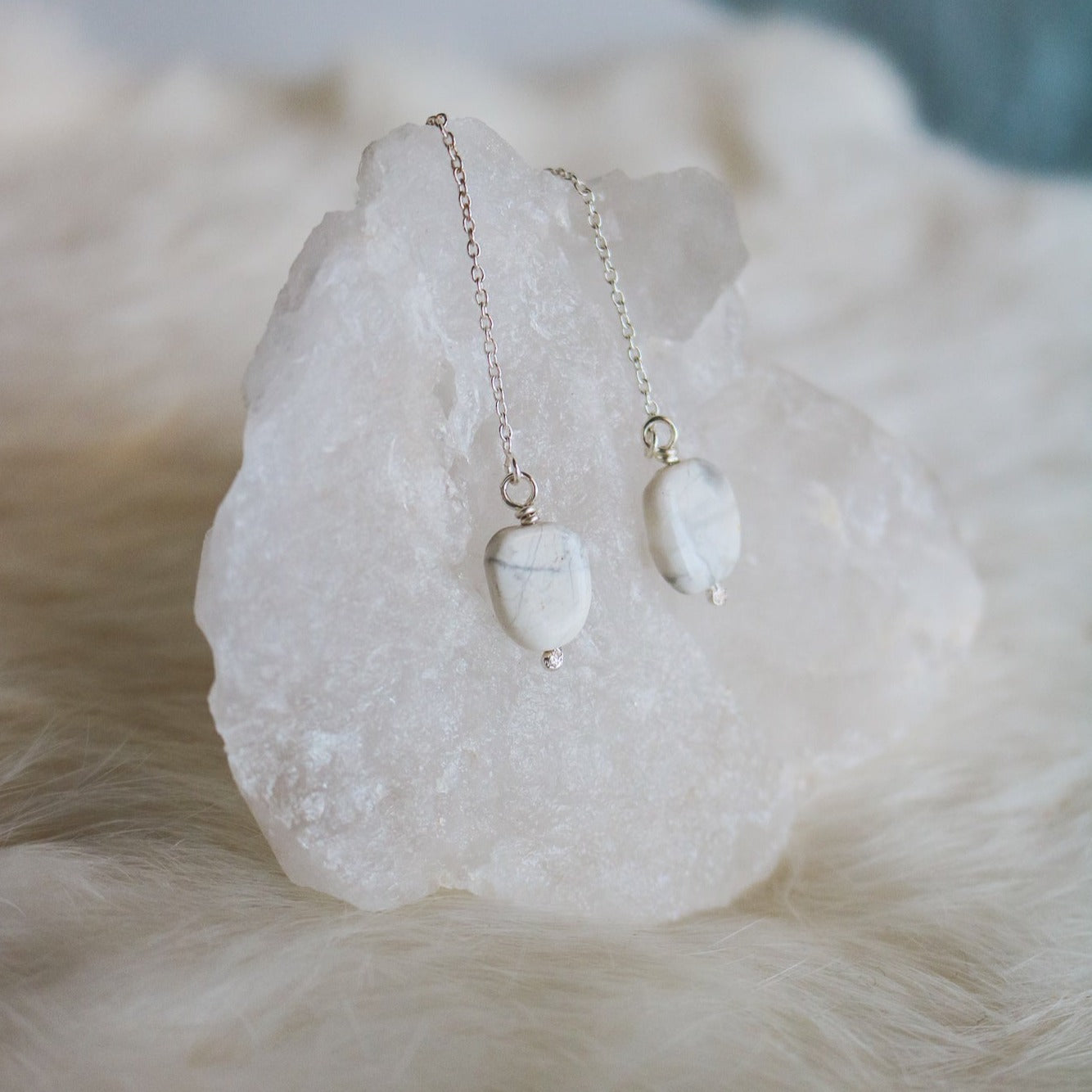 Vail // 'White Buffalo' Threader Earrings