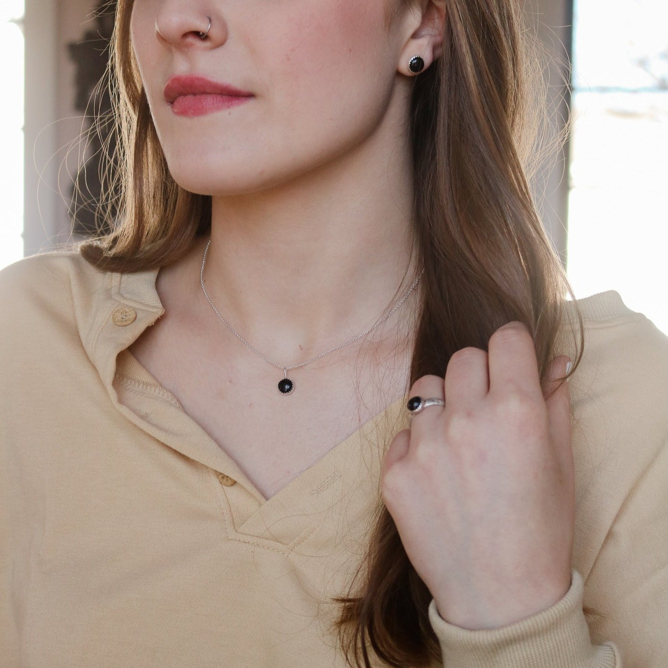 Sweetwater Stacking Ring in Onyx // Made to Order