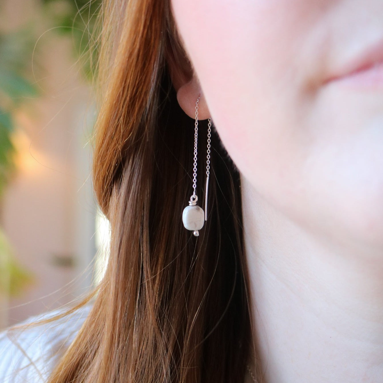 Vail // 'White Buffalo' Threader Earrings