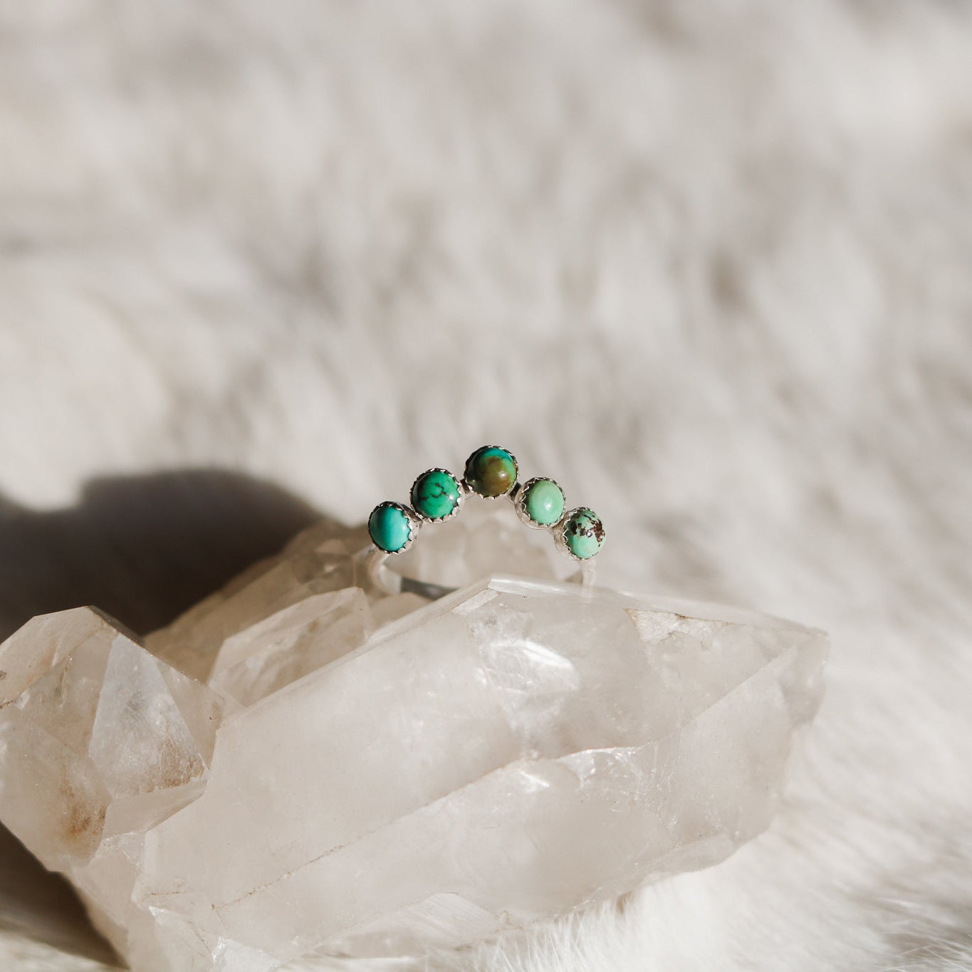 ‘Yuma’ Curved Turquoise Ring // Made to Order