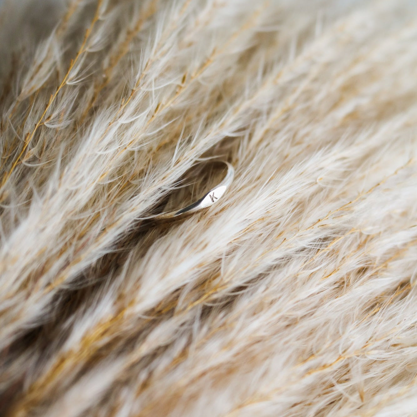Dainty Initial Signet Stacking Ring // Made to Order