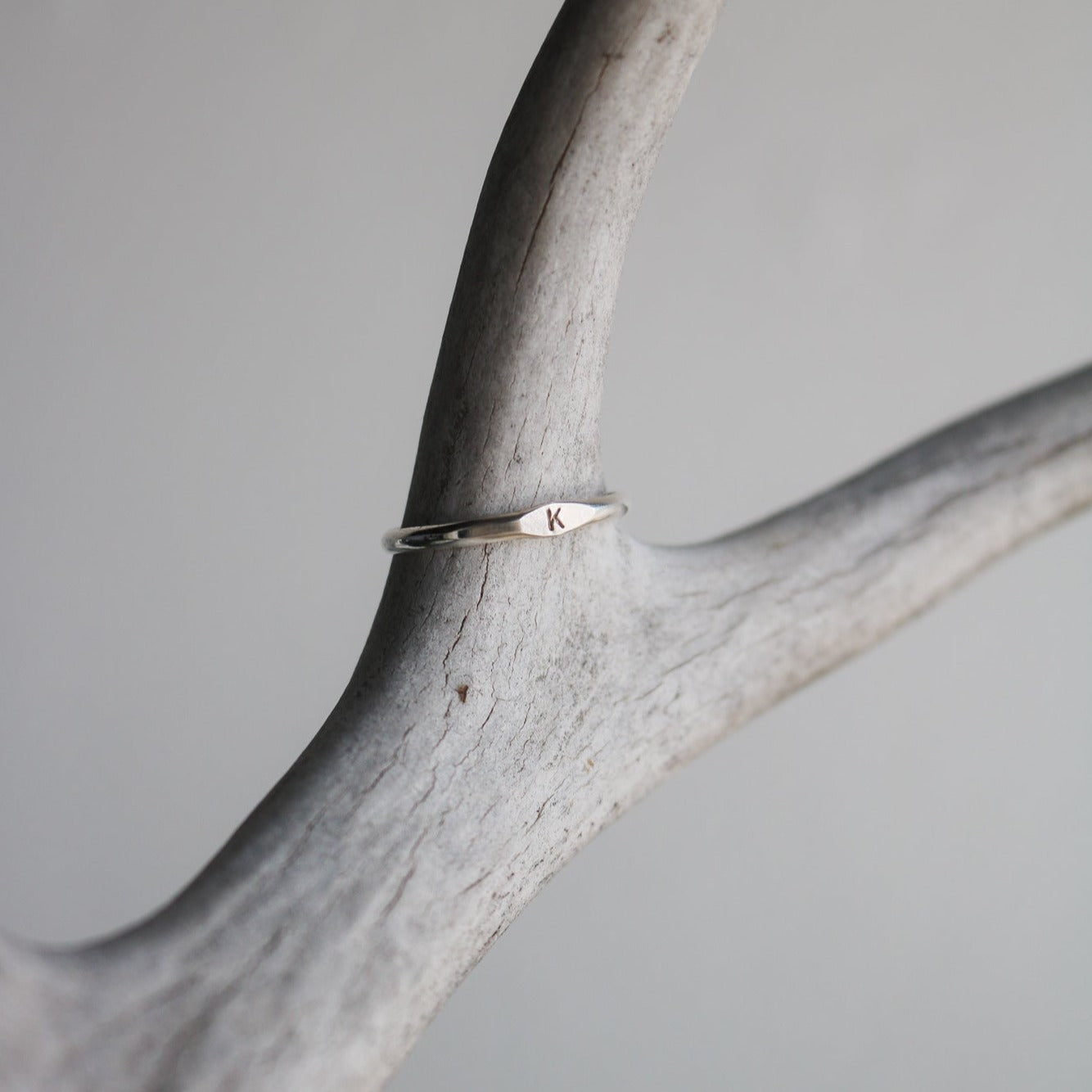 Dainty Initial Signet Stacking Ring // Made to Order