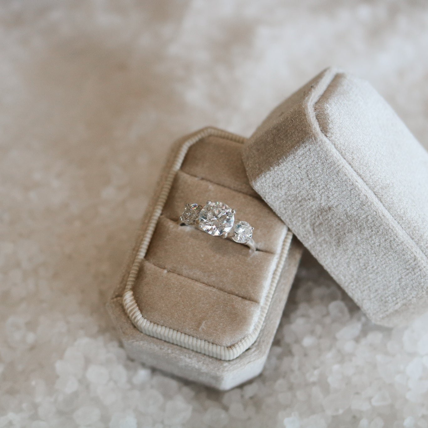 ‘August’ Diamond Trio Engagement Ring // Made to Order