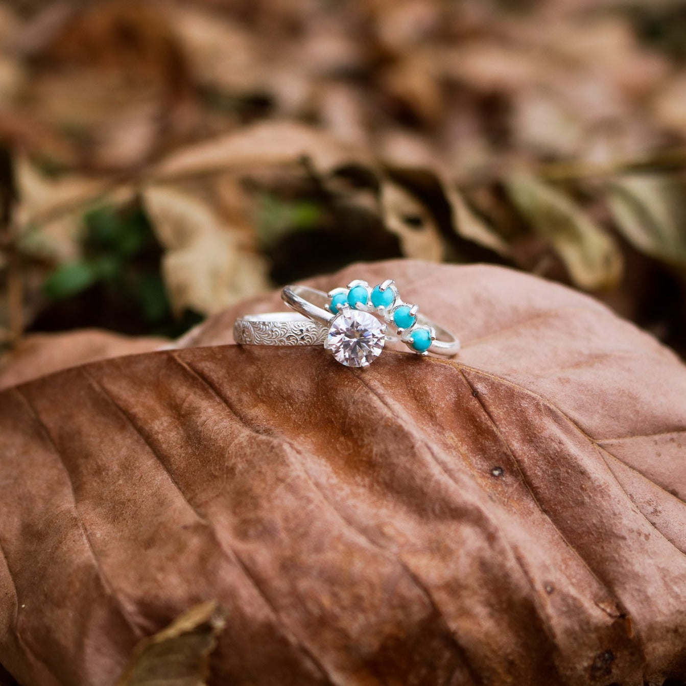 'Astrid' Diamond Engagement & Wedding Ring Set // Made to Order