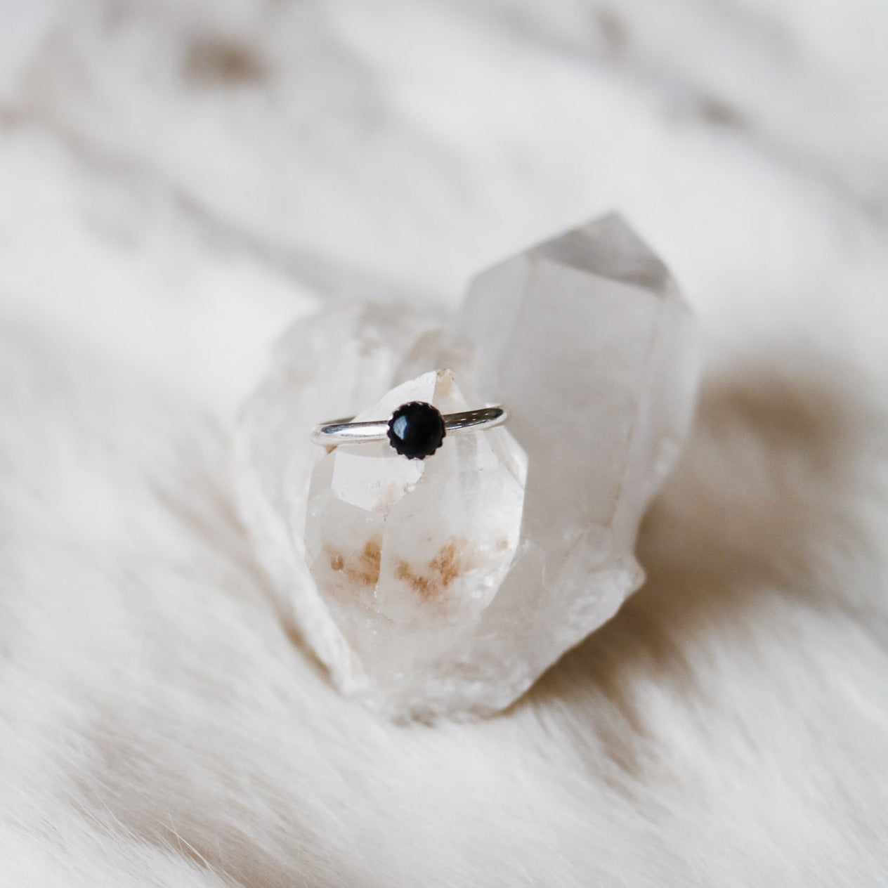 Sandia Stacking Ring in Onyx // Made to Order
