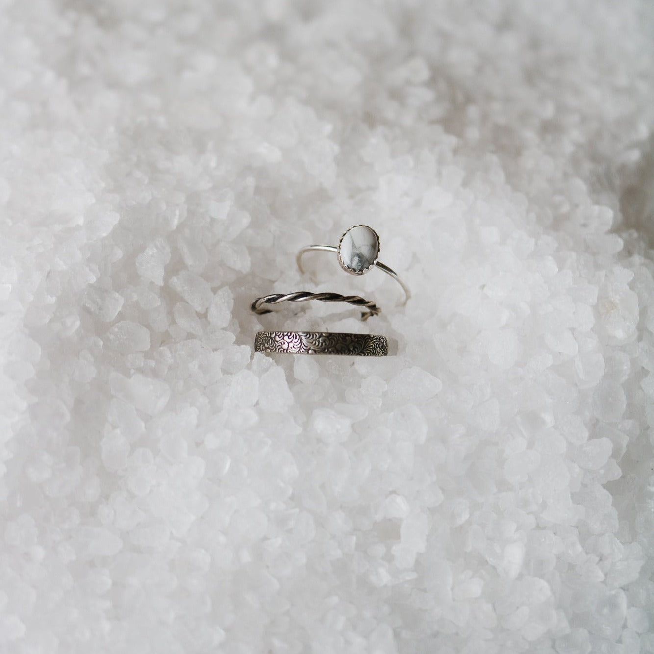 Durango Stacking Ring Set in ‘White Buffalo'