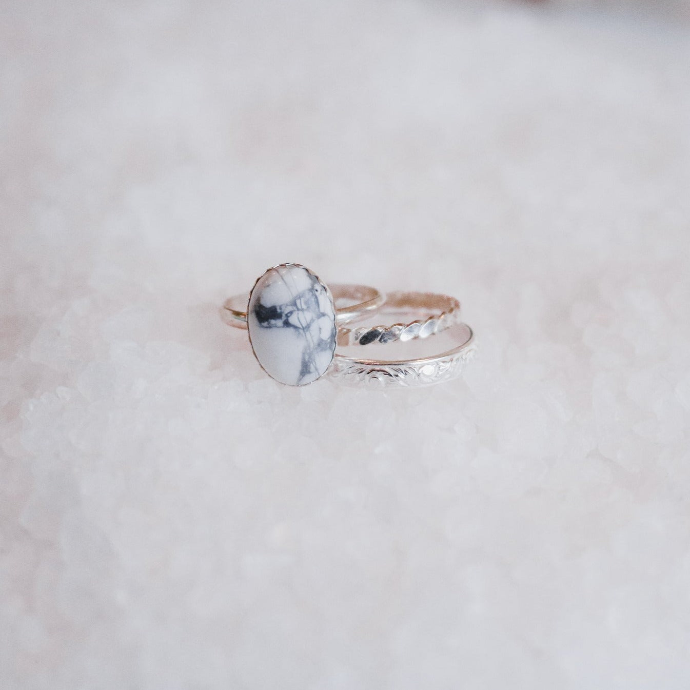 Laredo Stacking Ring Set in 'White Buffalo' // Made to Order