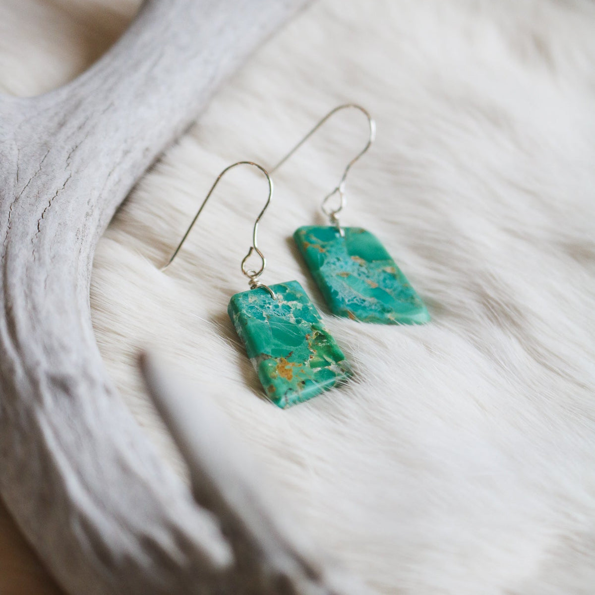 Turquoise Slab Earrings // One of a Kind