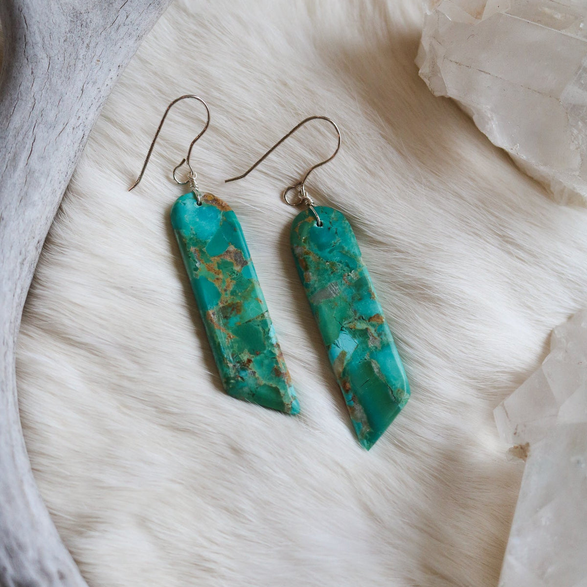 Turquoise Slab Earrings // One of a Kind
