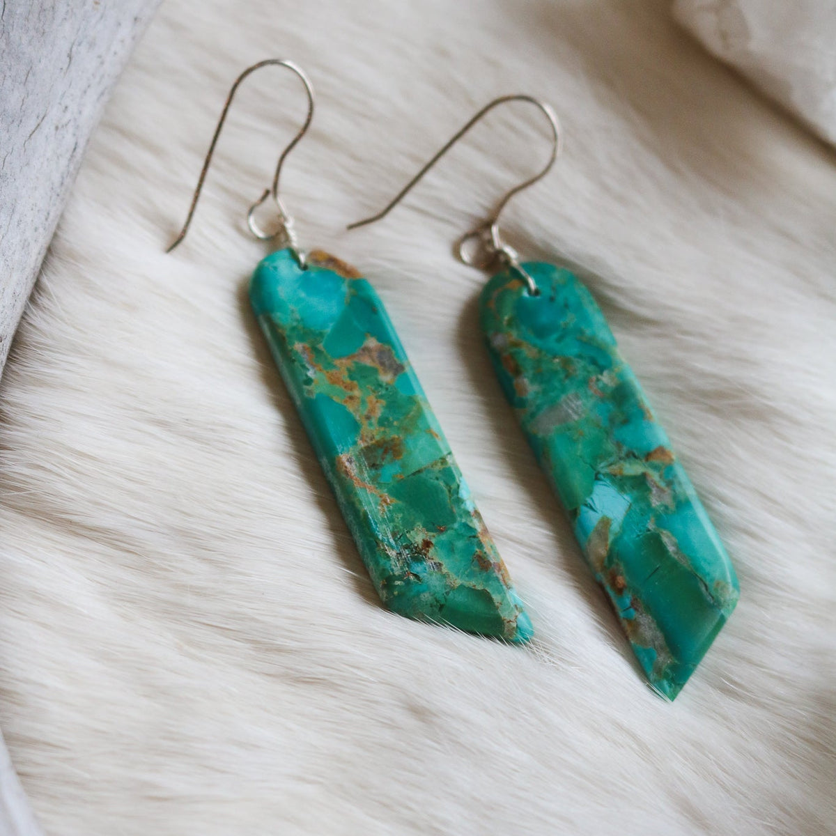 Turquoise Slab Earrings // One of a Kind