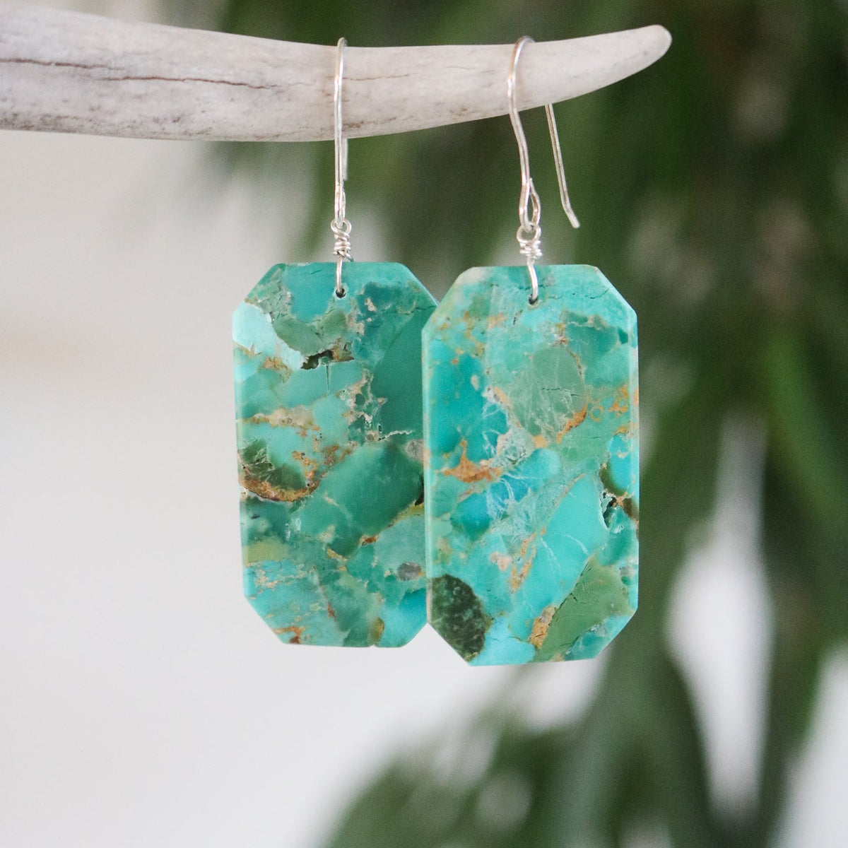 Turquoise Slab Earrings // One of a Kind