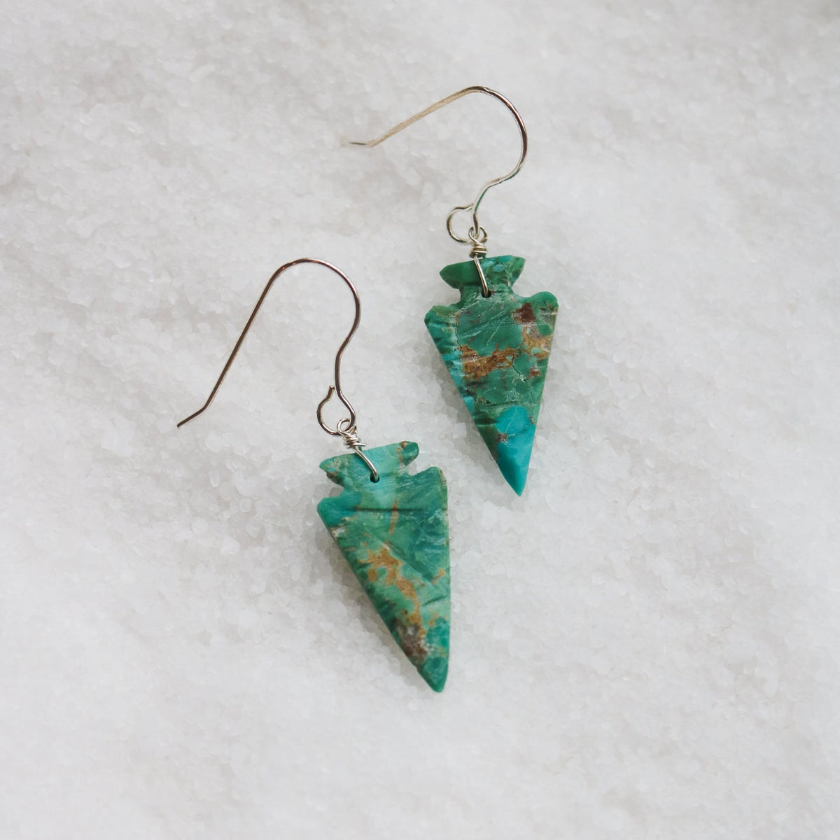 Turquoise Arrowhead Slab Earrings // One of a Kind