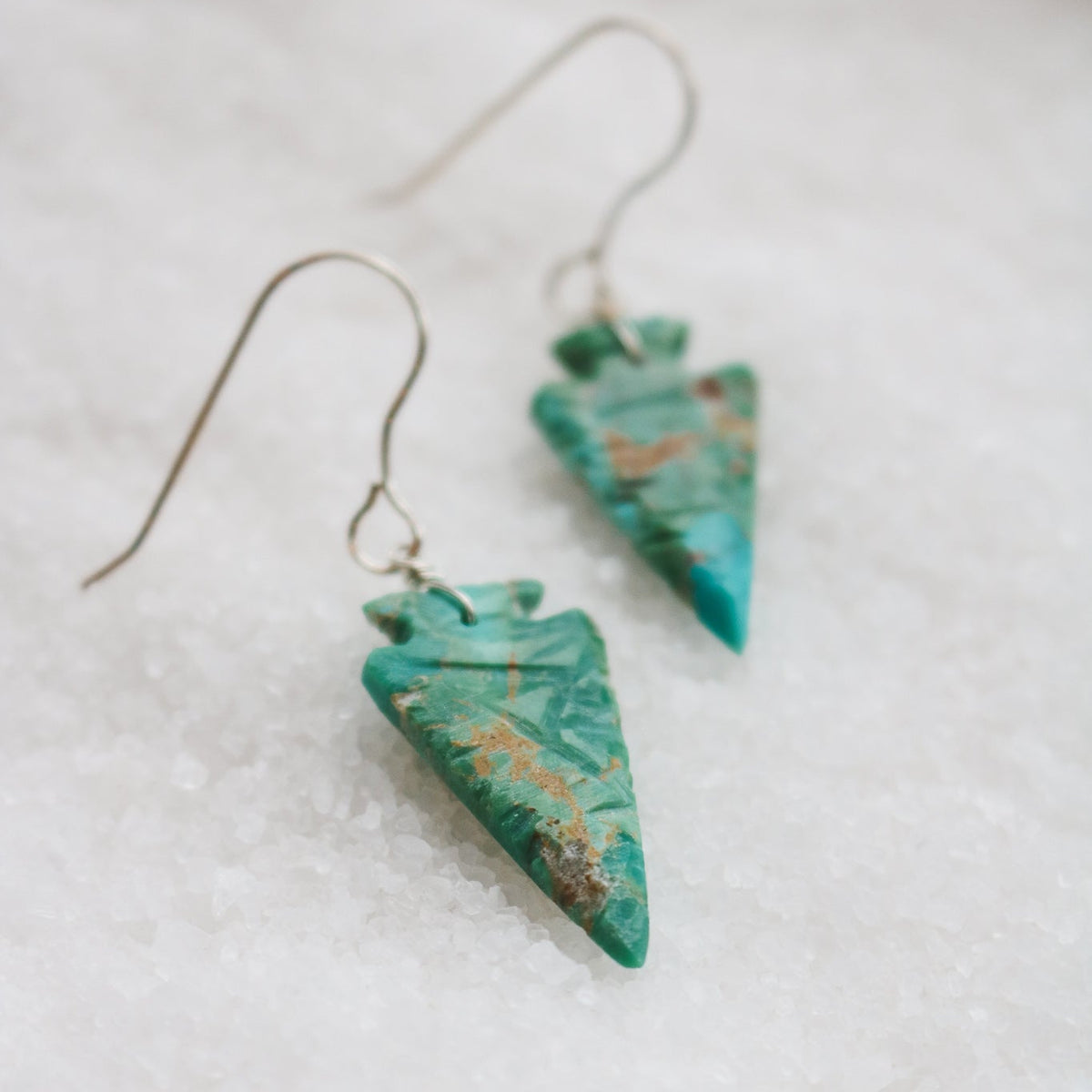 Turquoise Arrowhead Slab Earrings // One of a Kind