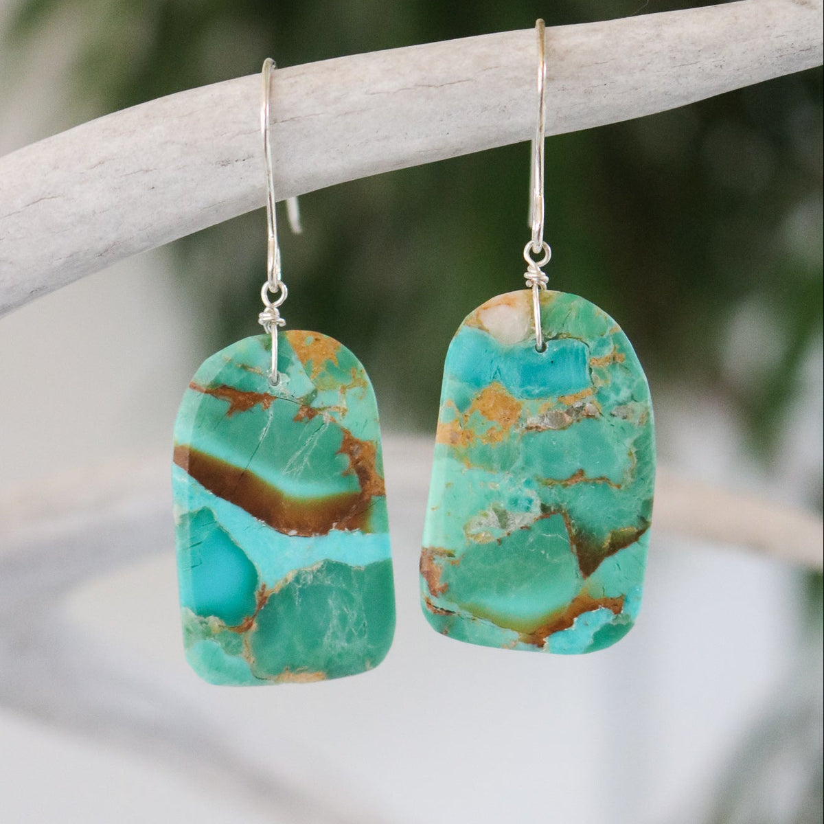 Turquoise Slab Earrings // One of a Kind