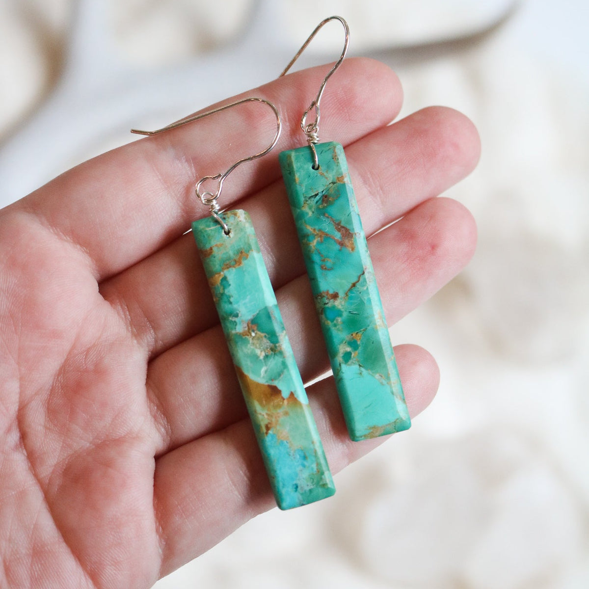 Turquoise Slab Earrings // One of a Kind