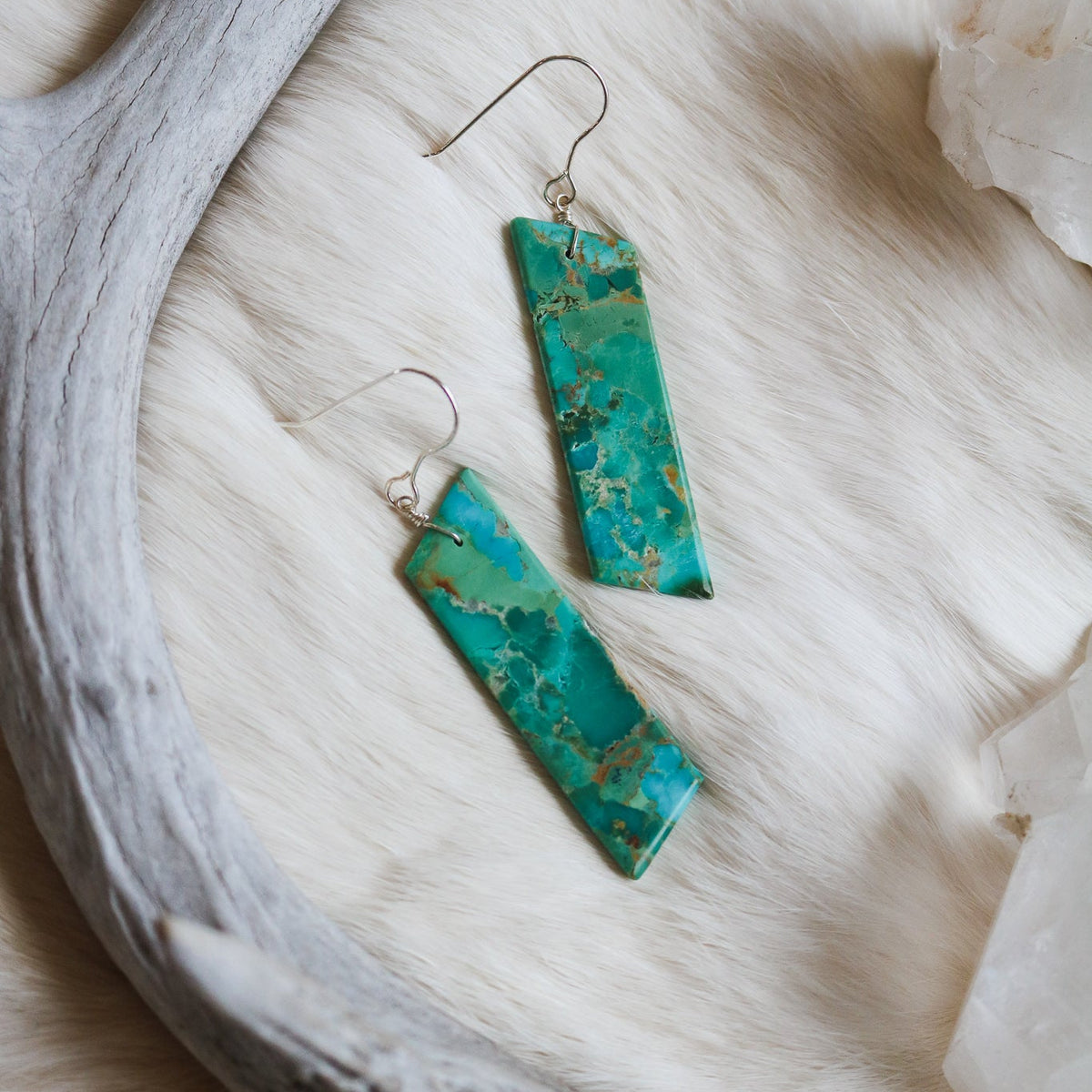 Turquoise Slab Earrings // One of a Kind
