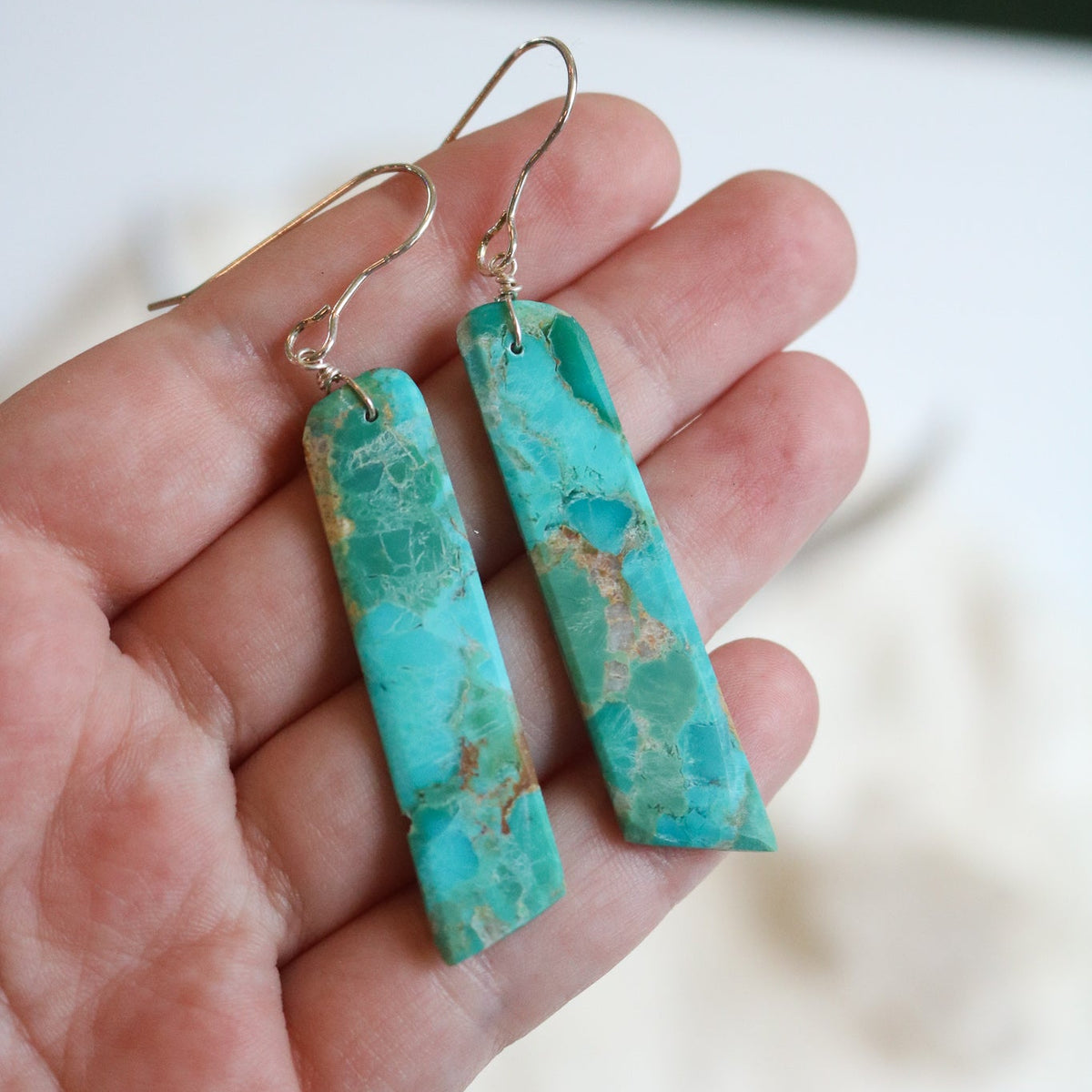 Turquoise Slab Earrings // One of a Kind
