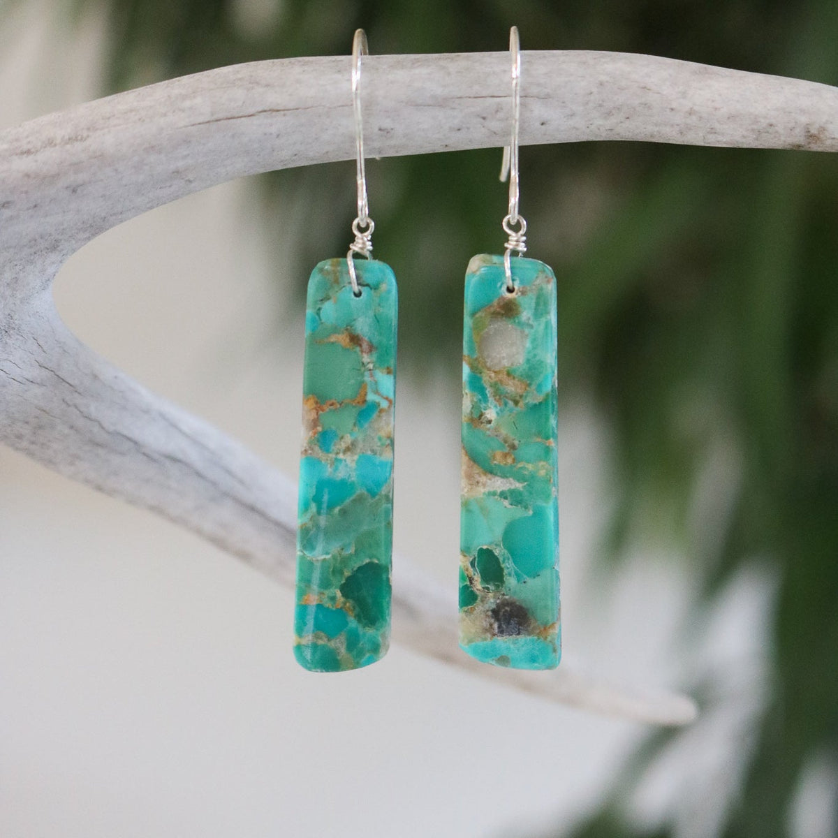 Turquoise Slab Earrings // One of a Kind