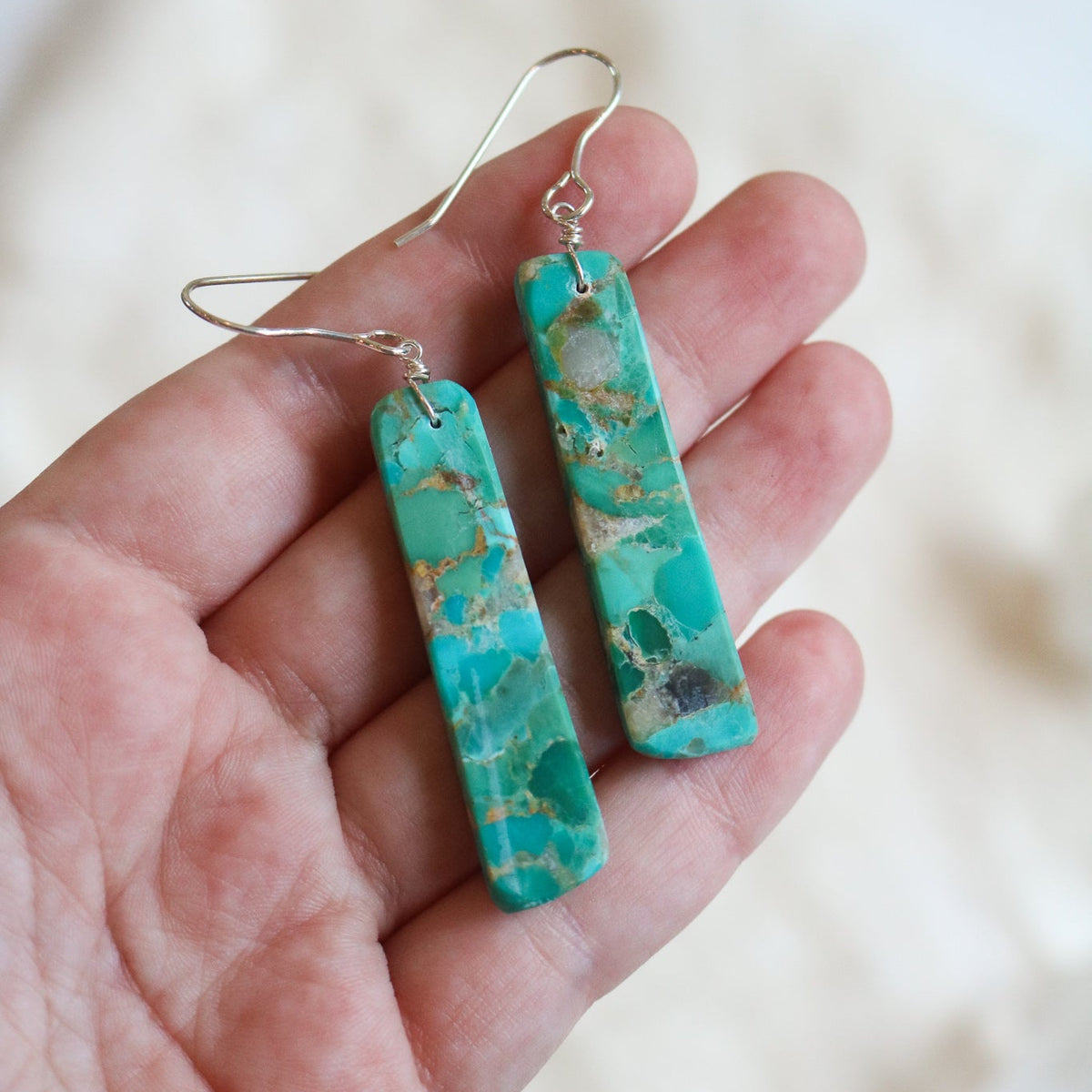Turquoise Slab Earrings // One of a Kind
