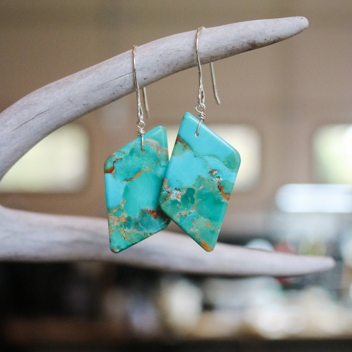 Turquoise Slab Earrings // One of a Kind