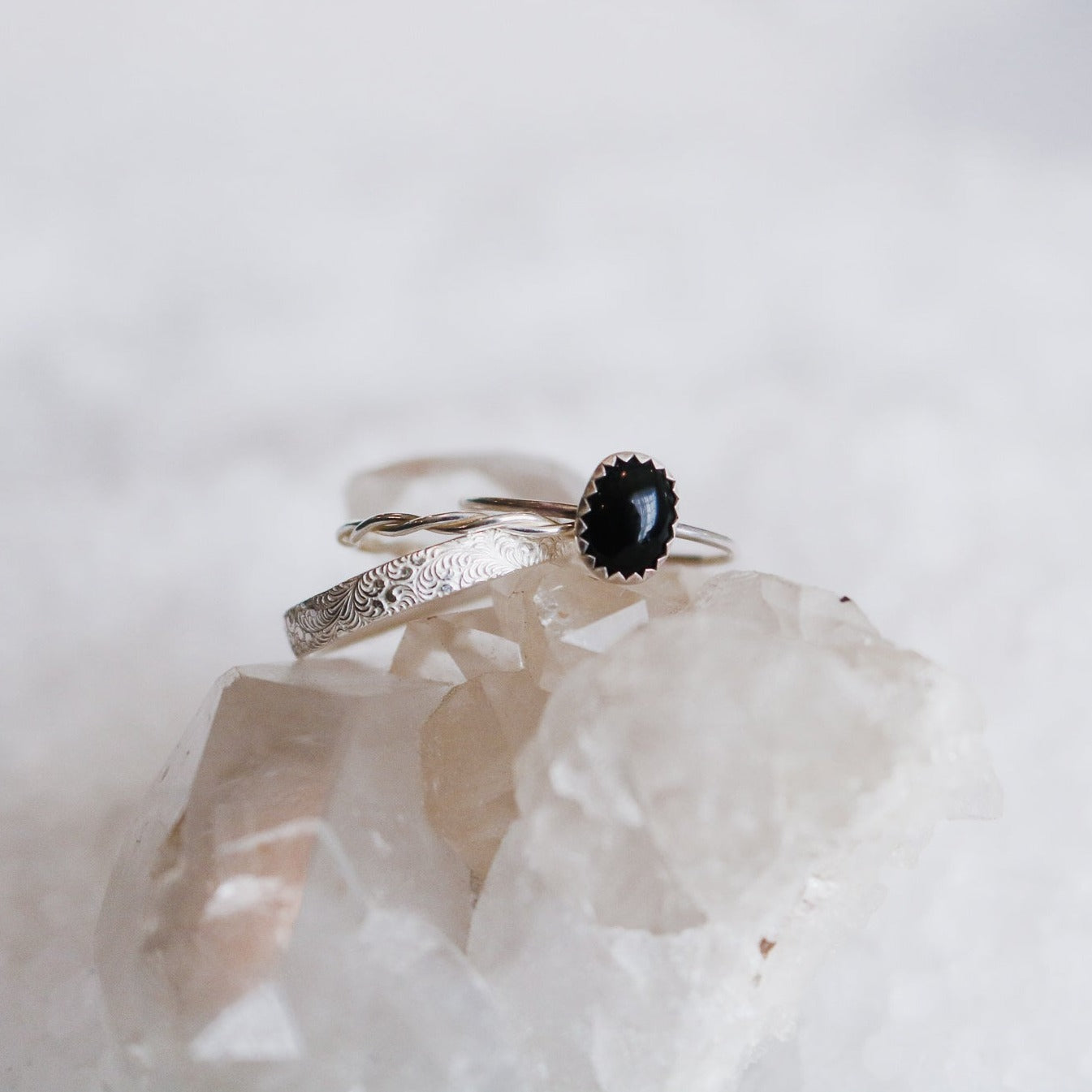 Durango Stacking Ring Set in Onyx