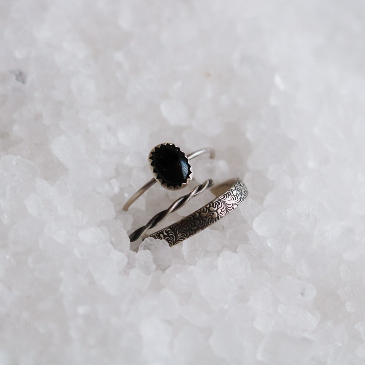 Durango Stacking Ring Set in Onyx
