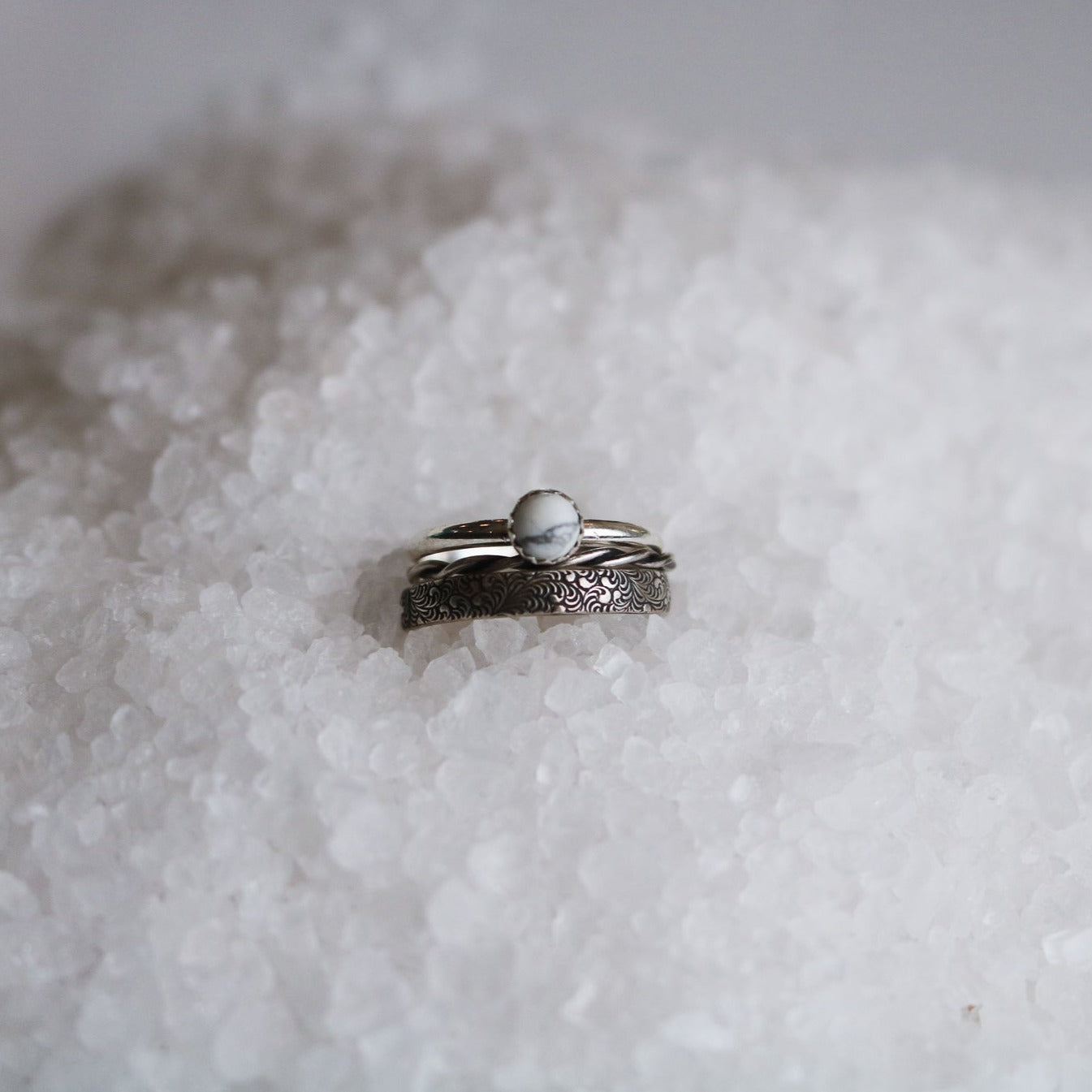 Sandia Stacking Ring Set in 'White Buffalo' // Made to Order