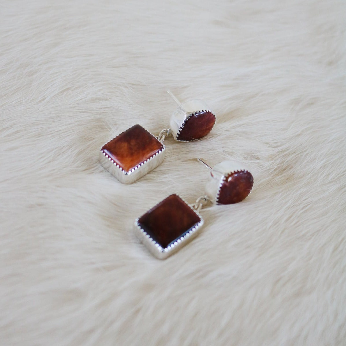 Spiny Oyster Double Drop Earrings // One of a Kind