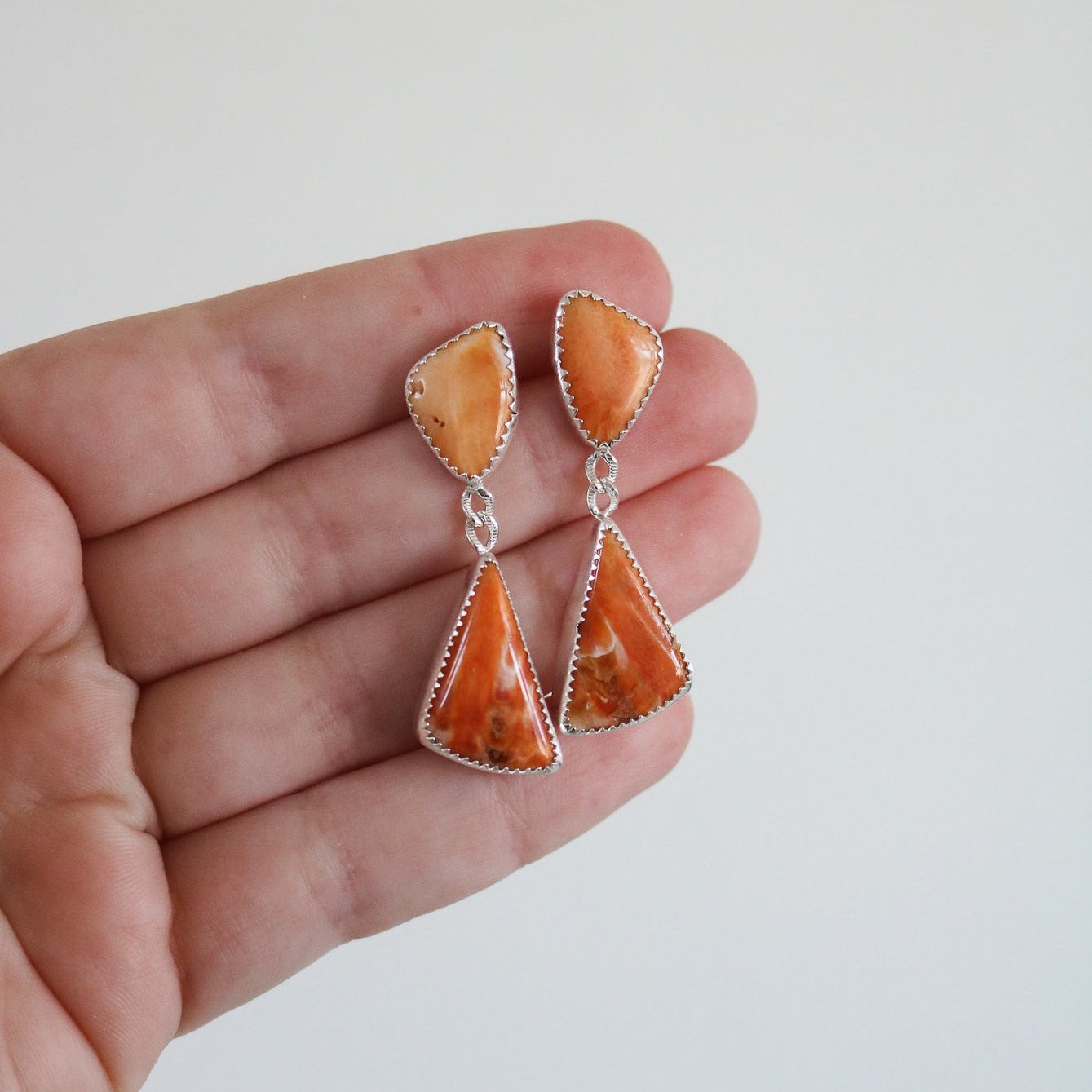 Spiny Oyster Double Drop Earrings // One of a Kind