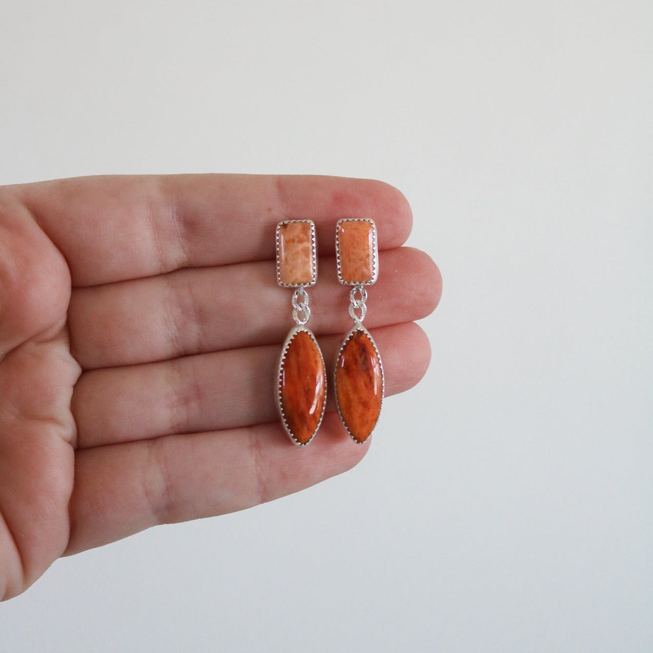 Spiny Oyster Double Drop Earrings // One of a Kind