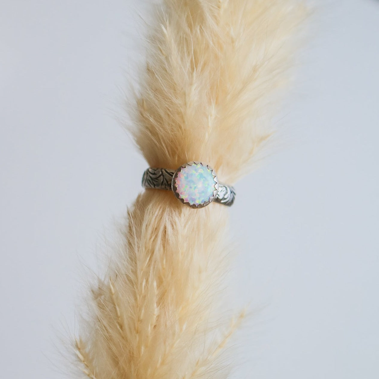 Sweetwater Stacking Ring in White Opal // Made to Order