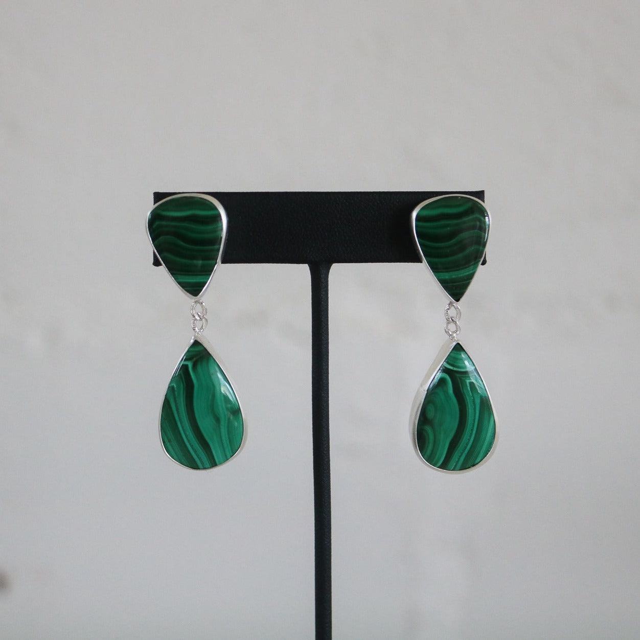 Malachite Double Drop Earrings // One of a Kind