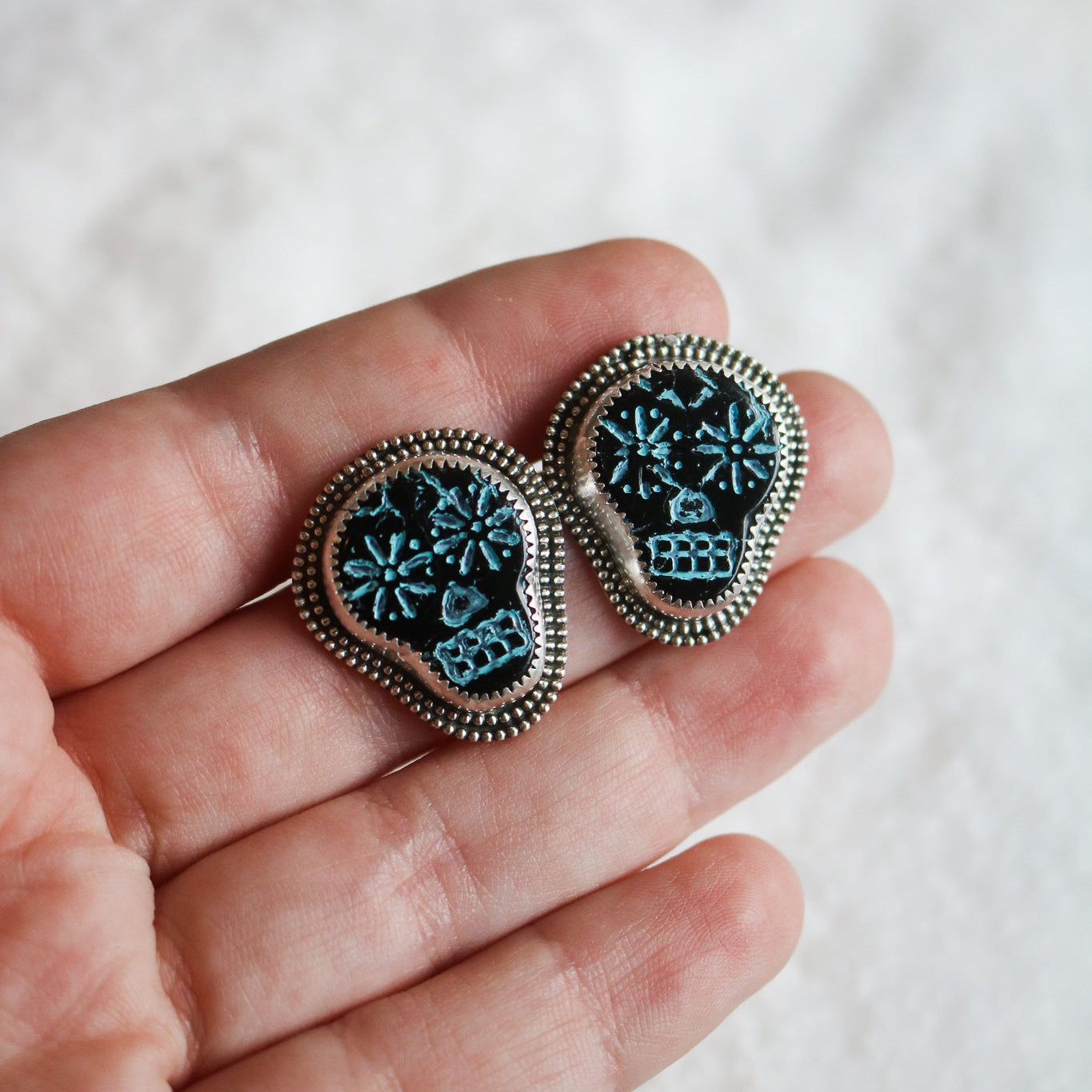 Sugar Skull Studs // One of a Kind