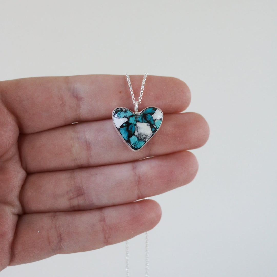 Stormy Mountain Heart Necklace // One of a Kind