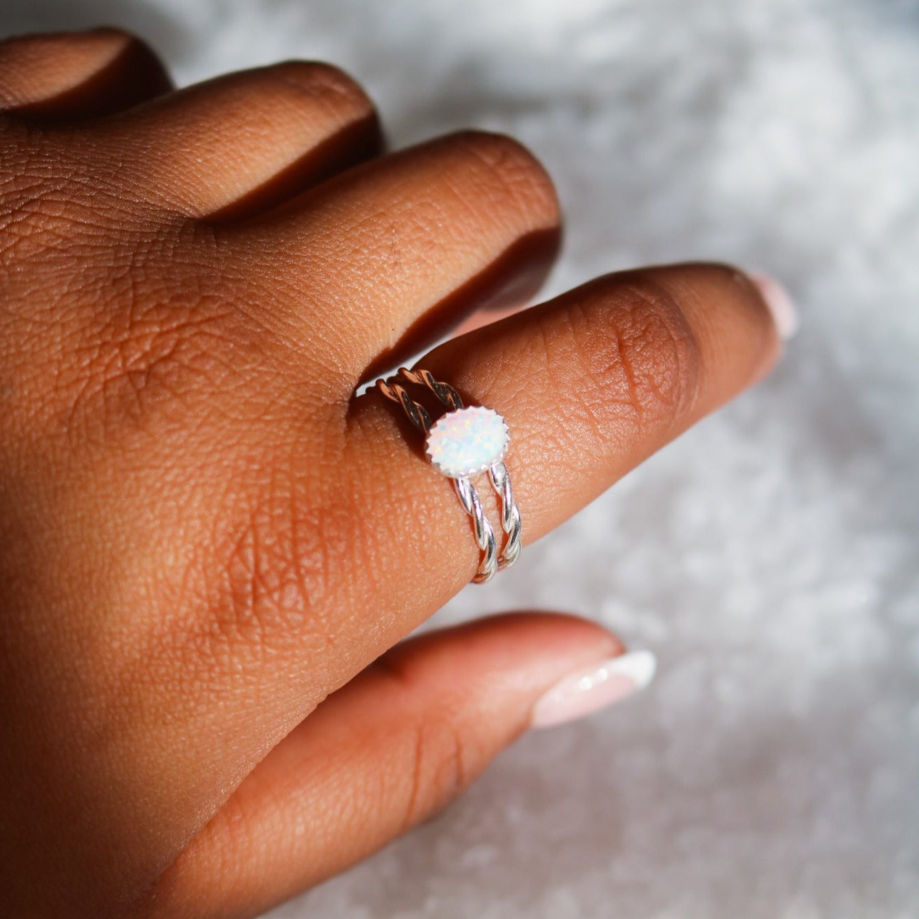 Helena Ring in White Opal // Made to Order