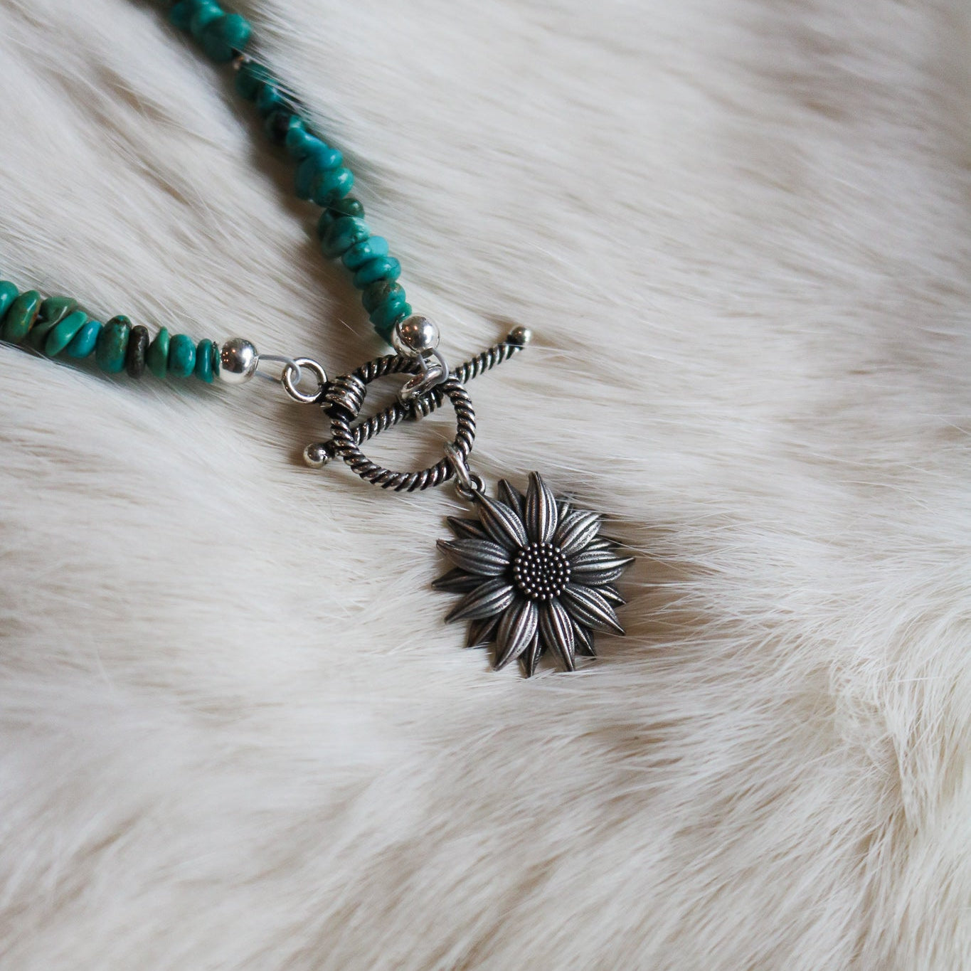 'Flora' Turquoise Beaded Toggle Necklace // One of a Kind