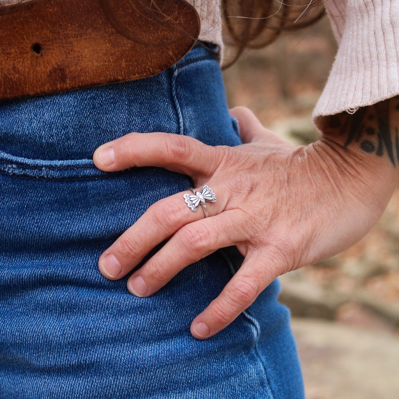 Butterfly Concho Stacking Ring