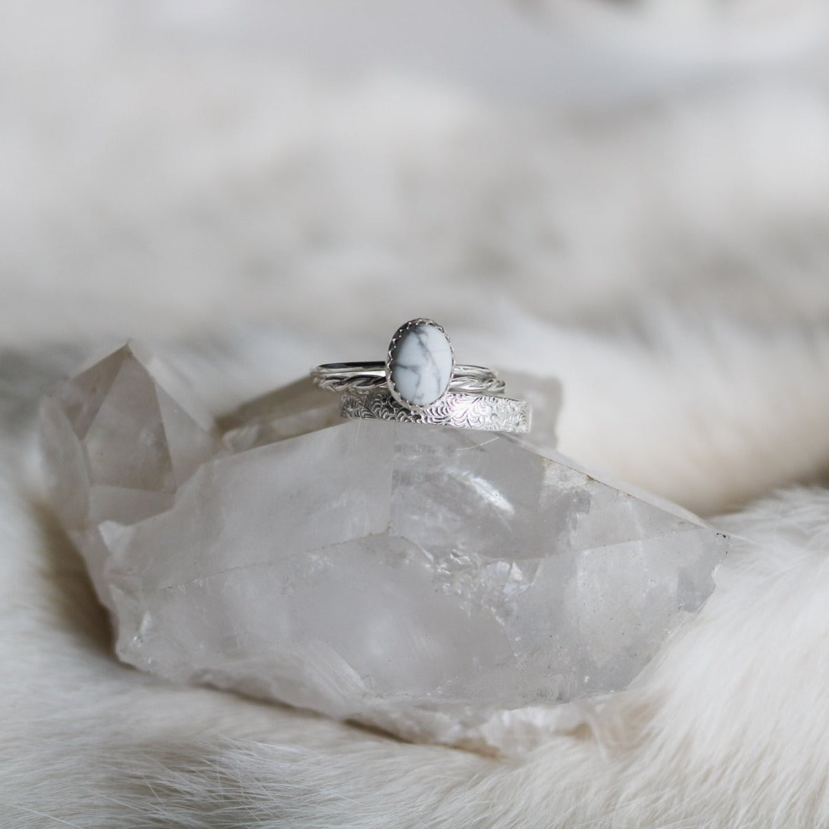 Durango Stacking Ring Set in ‘White Buffalo'