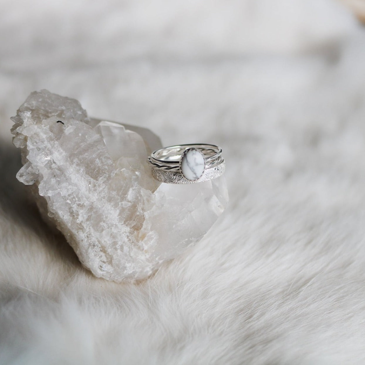 Durango Stacking Ring Set in ‘White Buffalo'